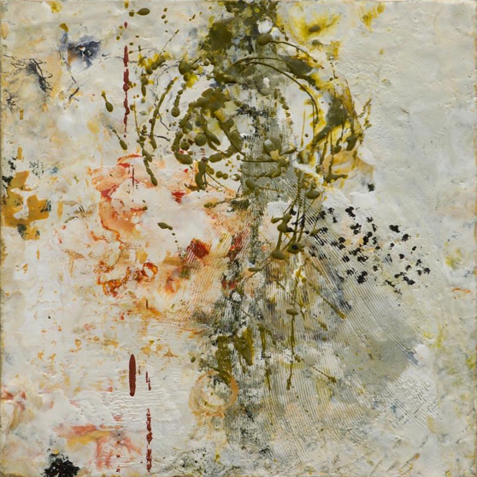 Catalyst 1 - 16 in. x 16 in. - Encaustic Mixed Media on Panel