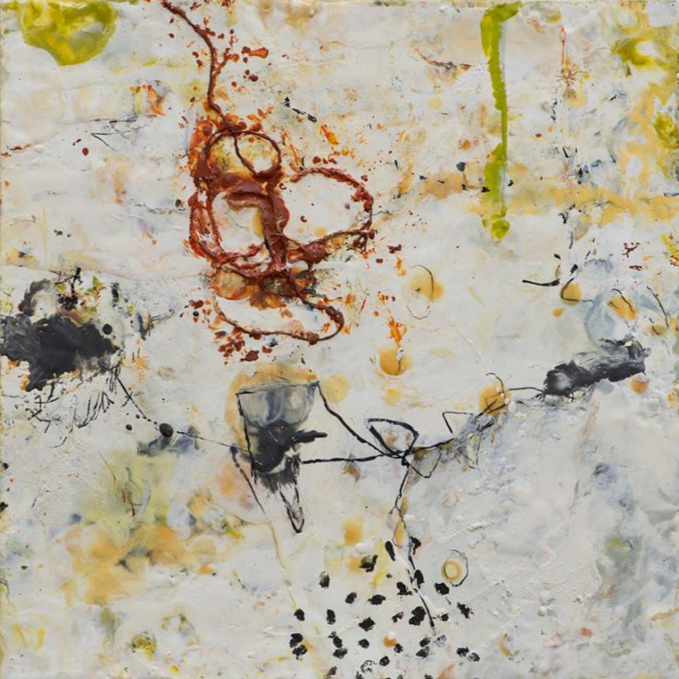 Catalyst 2 - 16 in. x 16 in. - Encaustic Mixed Media on Panel