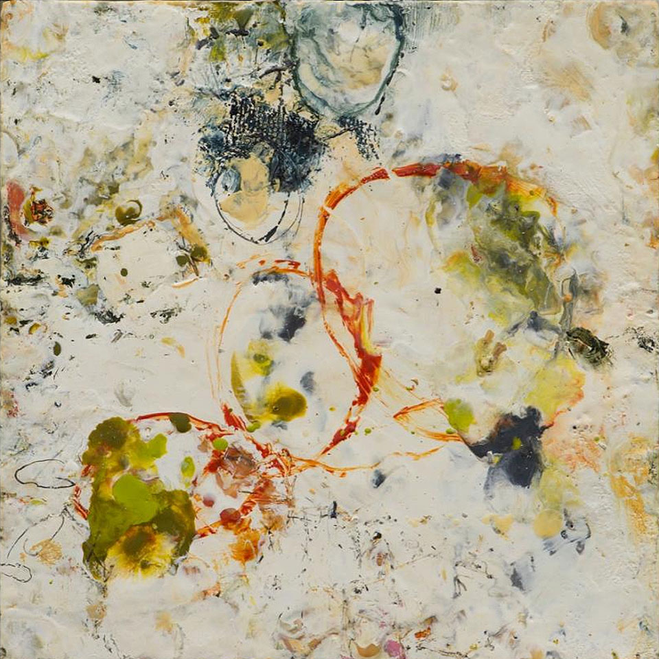Catalyst 5 - 16 in. x 16 in. - Encaustic Mixed Media on Panel