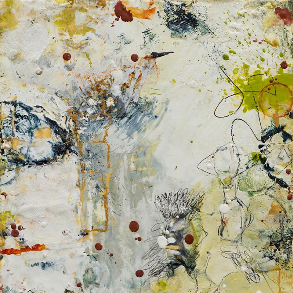 Catalyst 6 - 16 in. x 16 in. - Encaustic Mixed Media on Panel