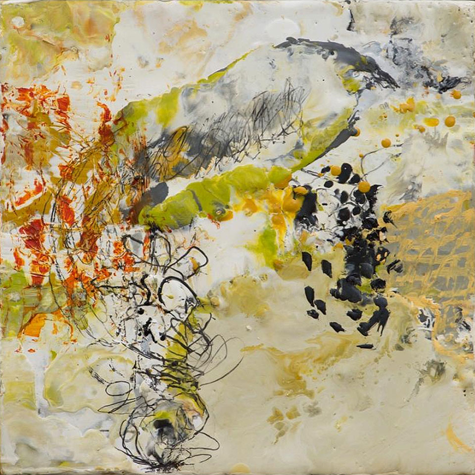 Natura 5 - 10 in. x 10 in. - Encaustic Mixed Media on Panel